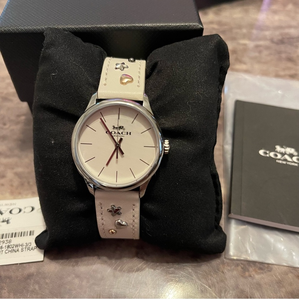 Coach Chalk and Silver Watch Minimalist Design